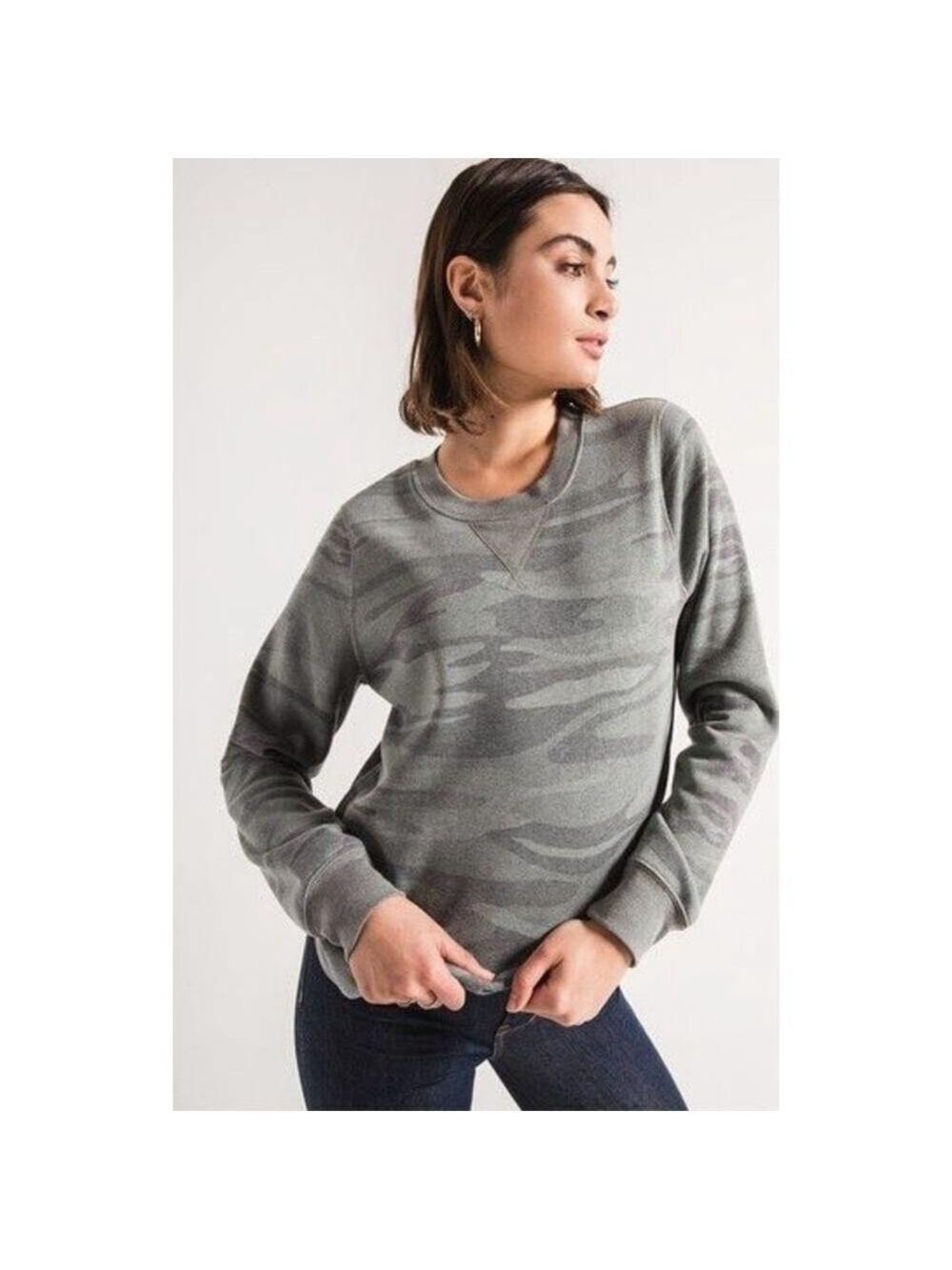 Z Supply | the Loft Camo Long Sleeve Curve Hem Sweatshirt